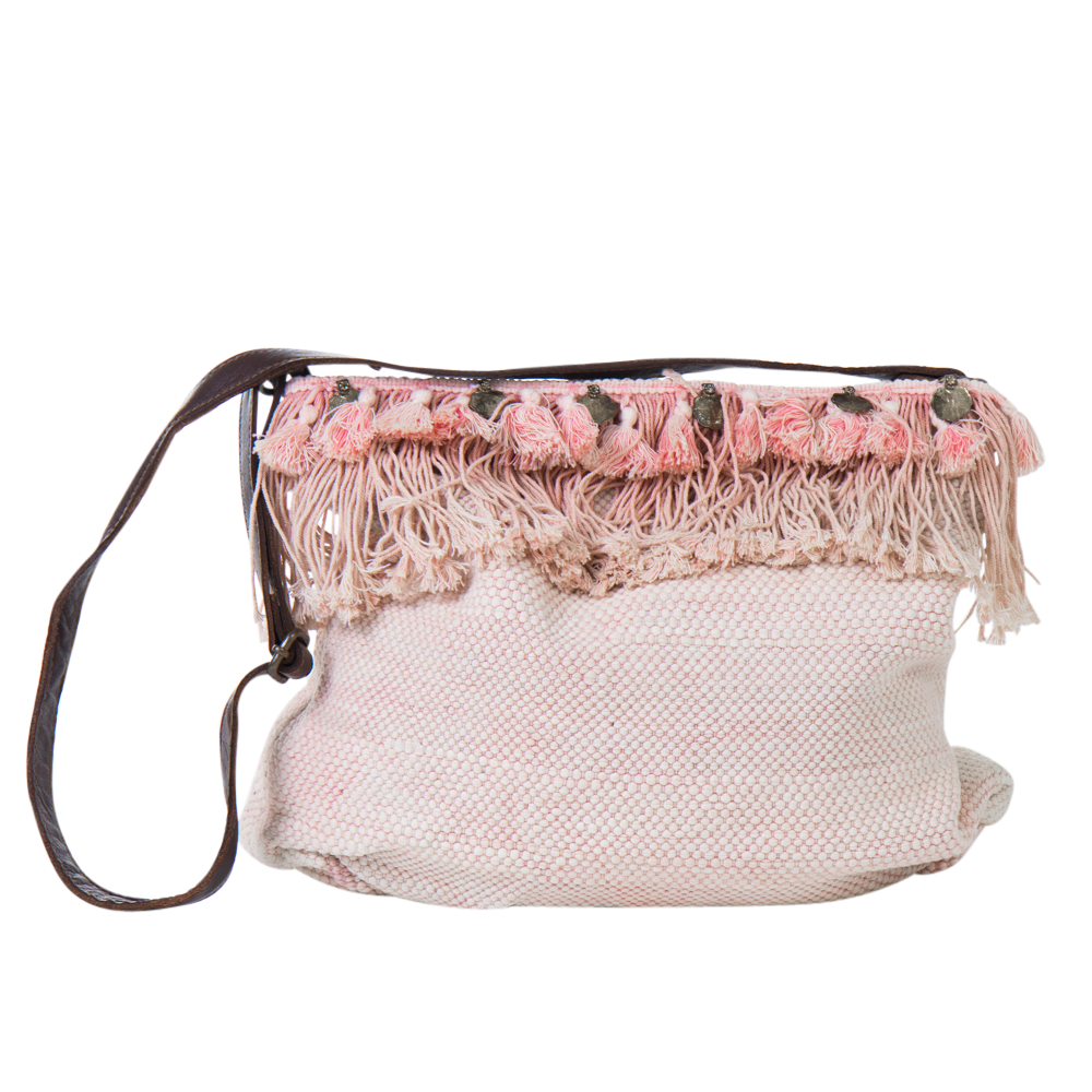 Handtasche mit Fransen aus Baumwolle