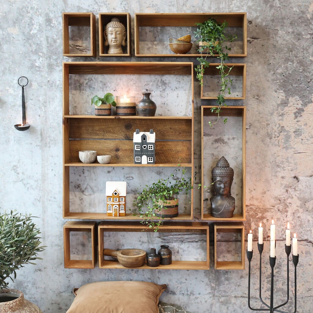 Chic Antique 9-teiliges Regal-Set aus Kiefernholz Preview Image