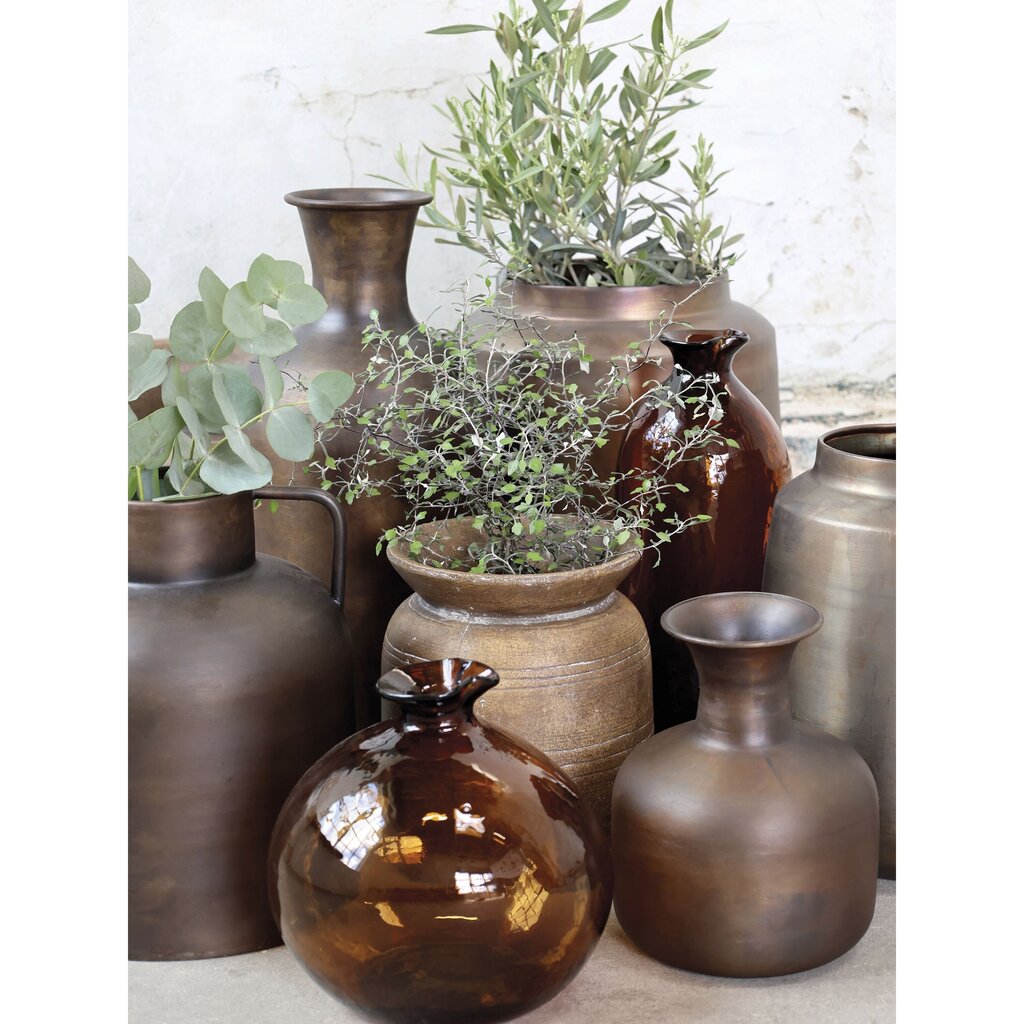 Chic Antique Alte Vase aus Aluminium mit Henkeln Preview Image
