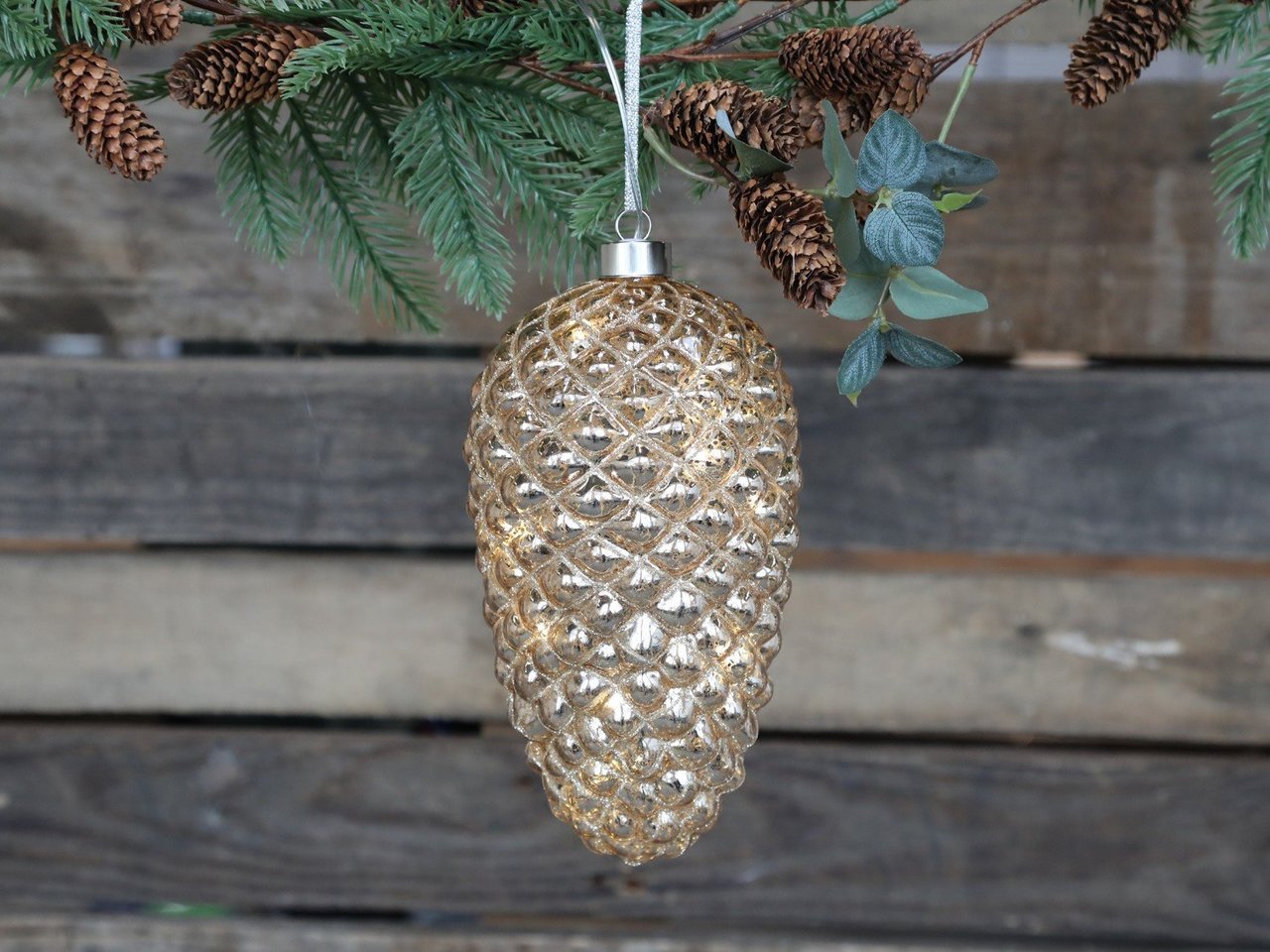 Impressionen zu Chic Antique Baumschmuck LED Tannenzapfen mit Glitzer, Bild 1