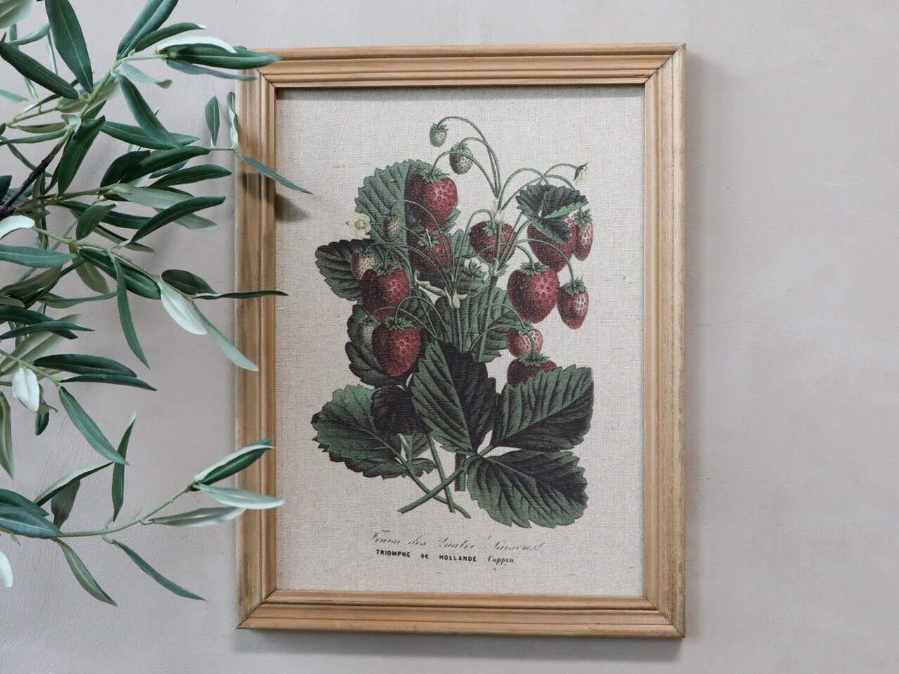 Chic Antique Bild mit Erdbeeren Motiv und Naturrahmen Preview Image