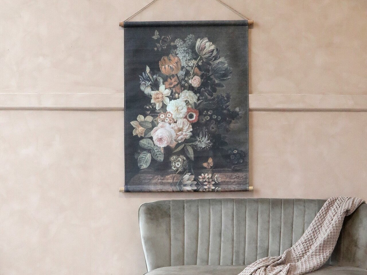 Chic Antique Blumendruck Leinwand zum Aufhängen Preview Image