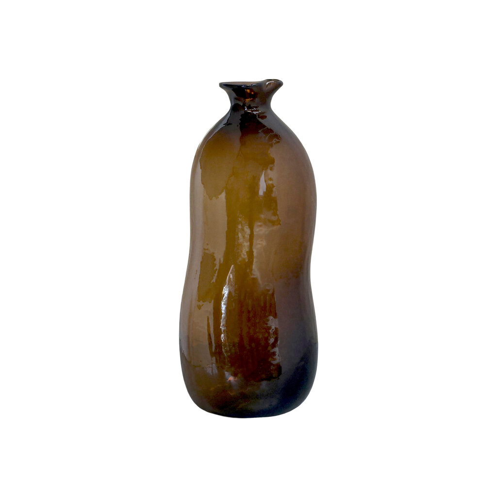 Chic Antique Braune Vase aus Glas Preview Image