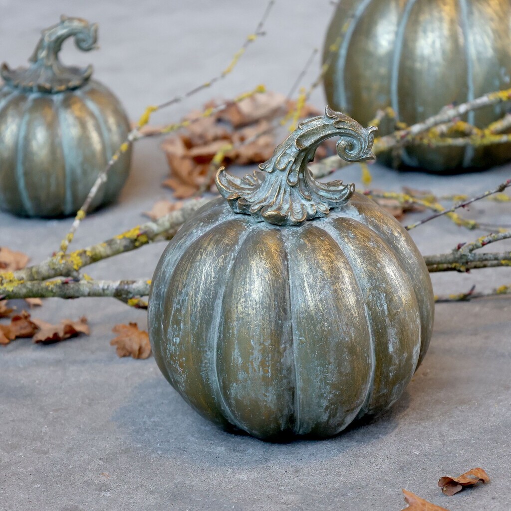 Deko Kürbis im Messing Look