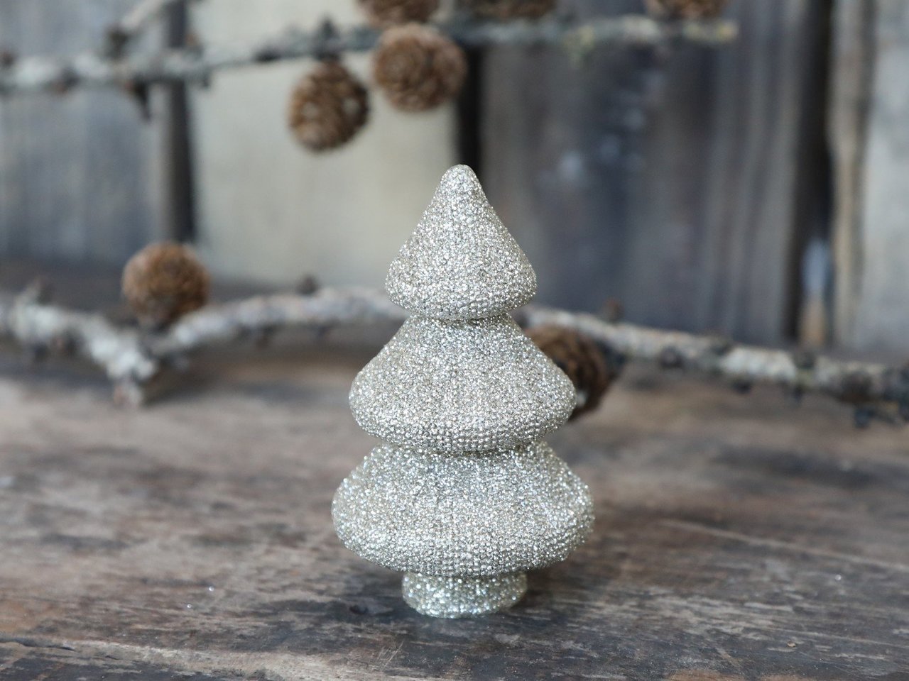 Chic Antique Dekofigur Weihnachtsbaum mit Glitzer Preview Image