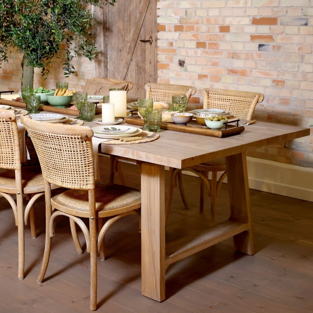 Chic Antique Esstisch aus Recyclingholz | Französischer Landhausstil Vintage online kaufen bei SKANDEKO (Ansicht 2)