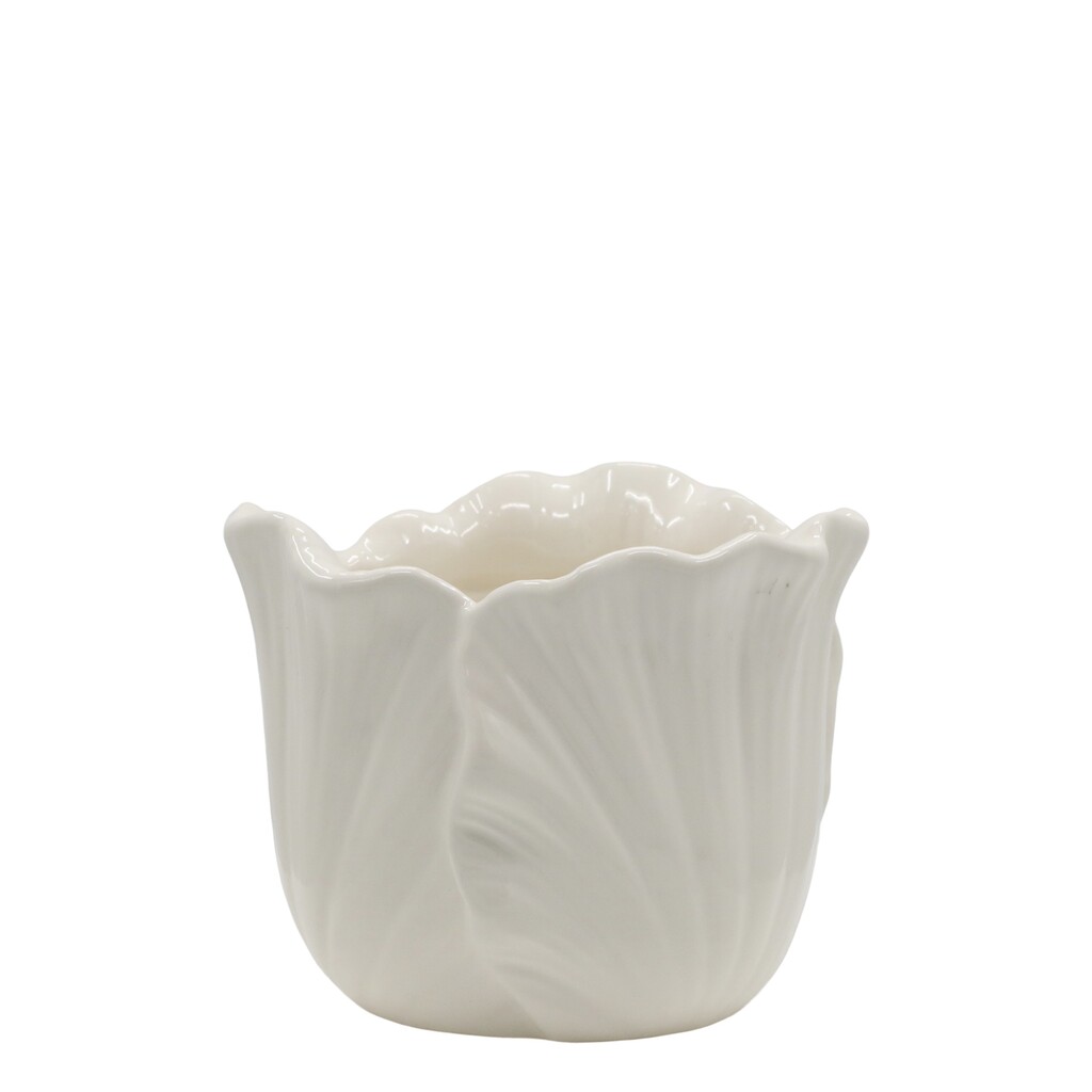 Chic Antique Fayence Blumentopf mit Blätter Preview Image