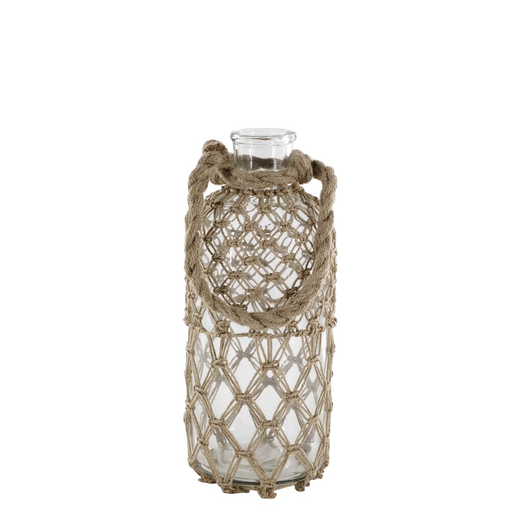 Flasche mit Geflecht und Henkel