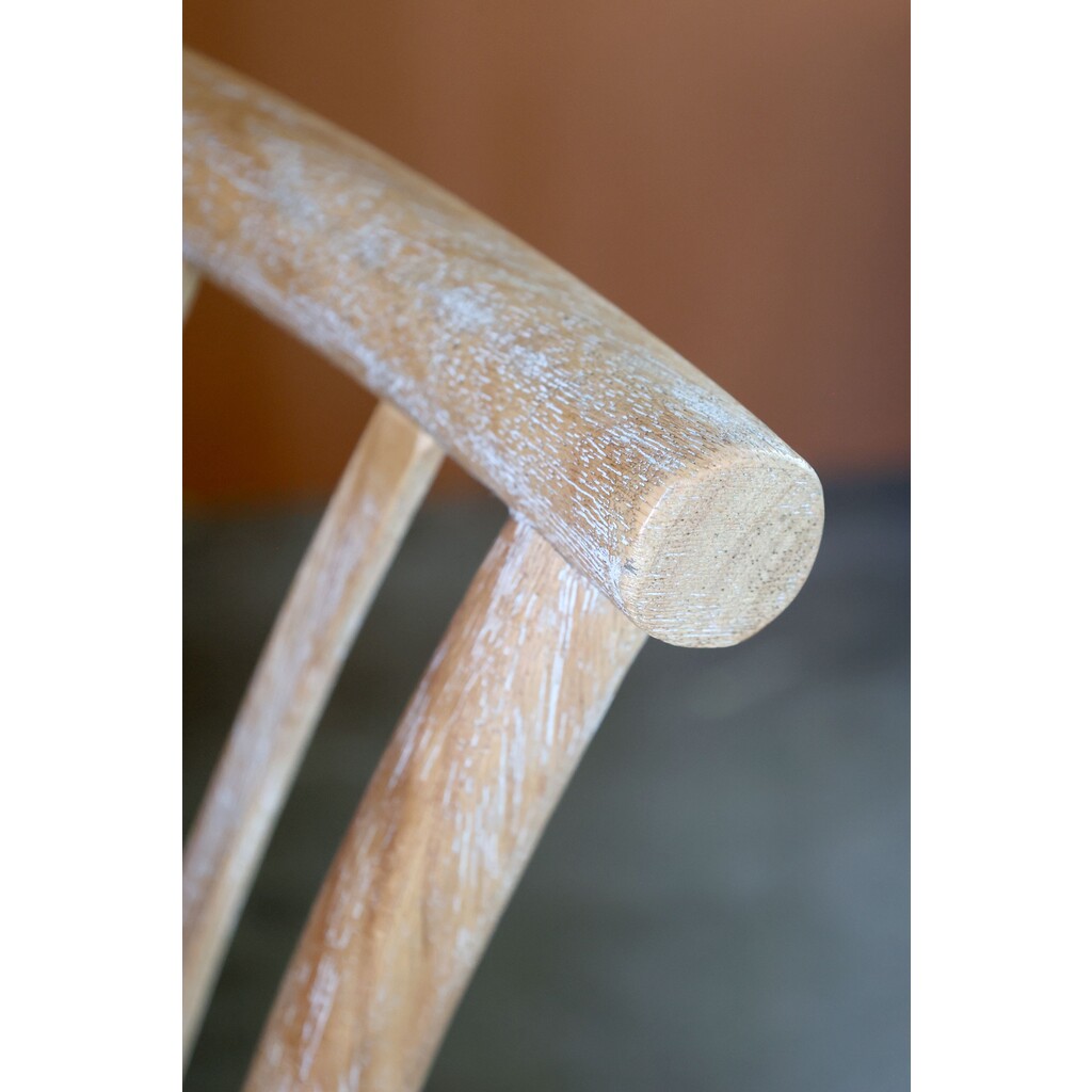 Französische Esstischstuhl mit Geflechtsitz