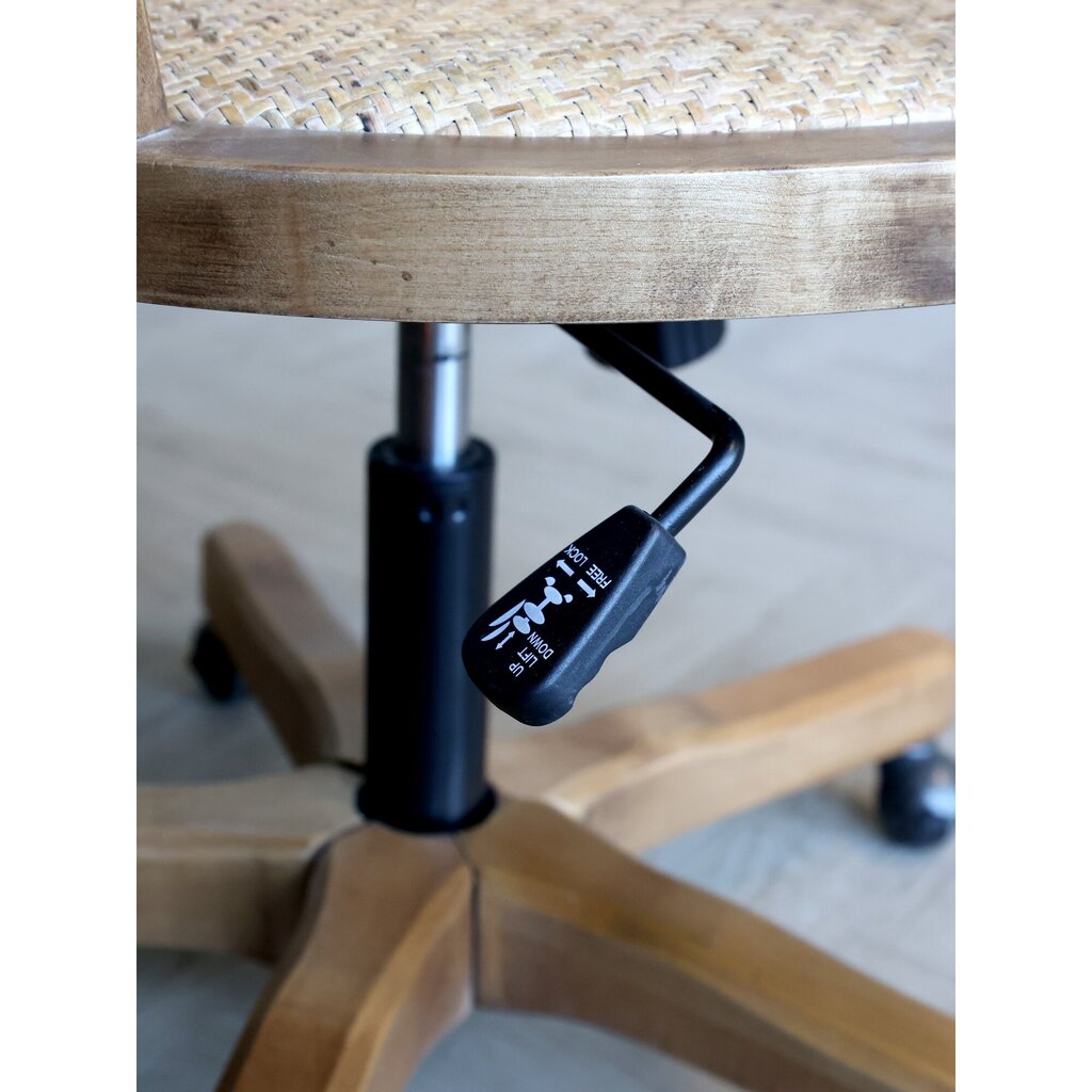 Französischer Bürostuhl mit Geflechtsitz