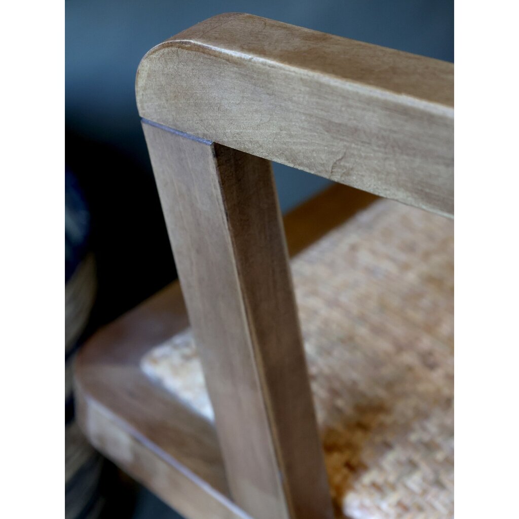 Französischer Bürostuhl mit Geflechtsitz