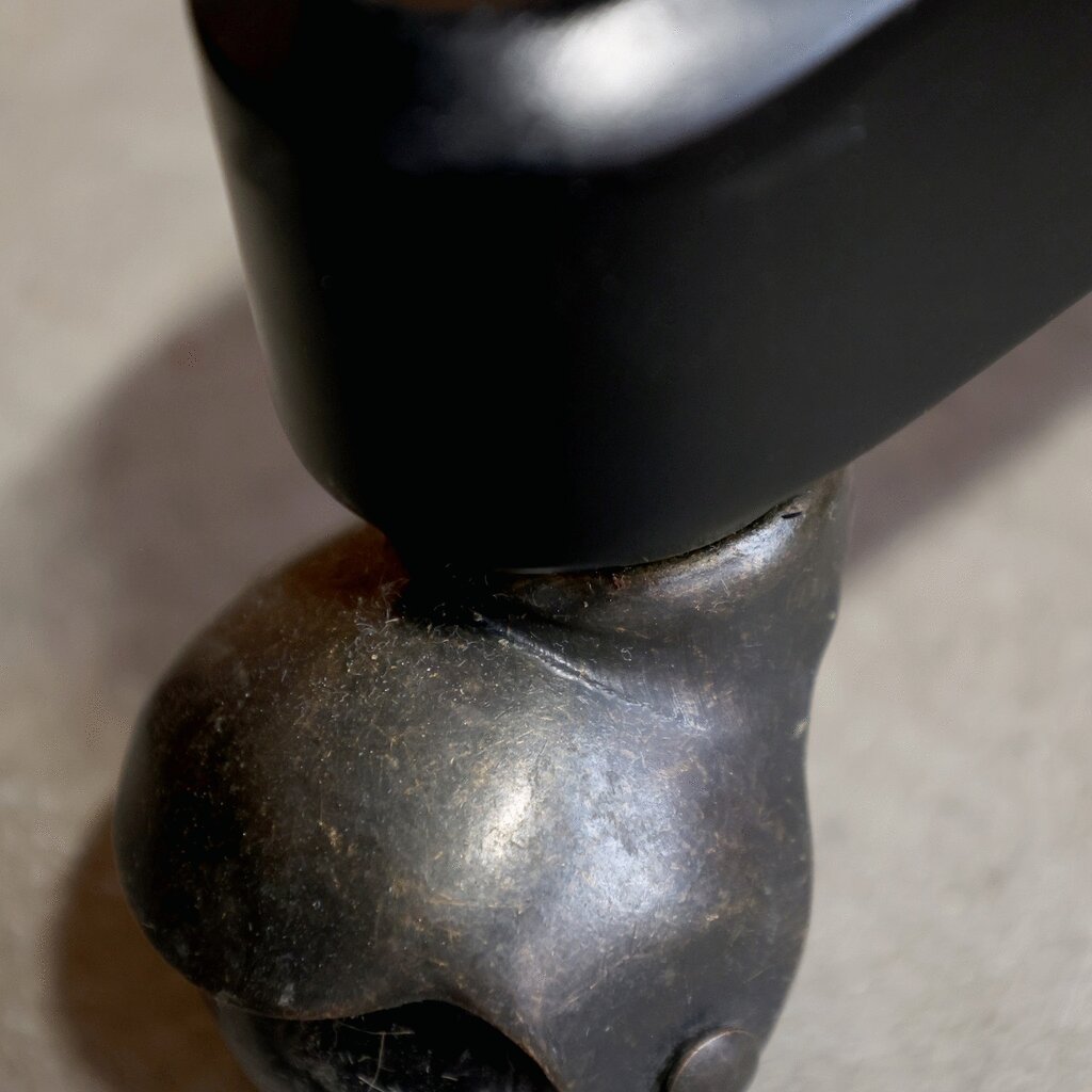 Französischer Bürostuhl mit Geflechtsitz