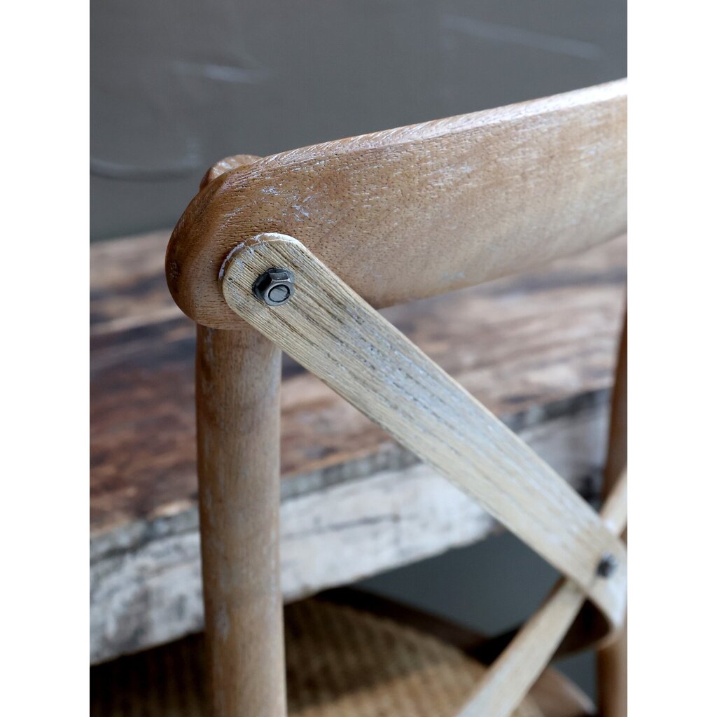 Französischer Esstischstuhl mit Geflechtsitz