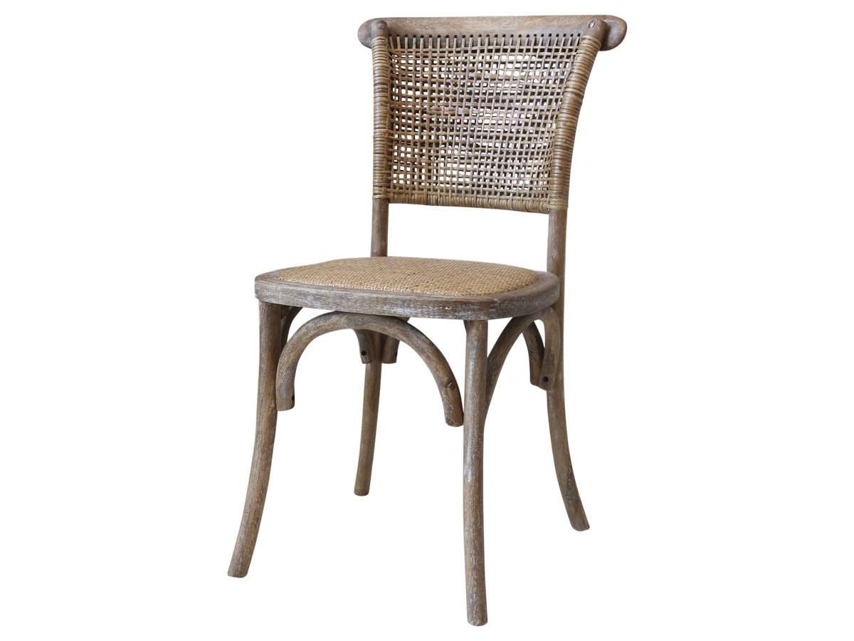 Chic Antique Französischer Stuhl mit Geflechtsitz und Rücken Preview Image