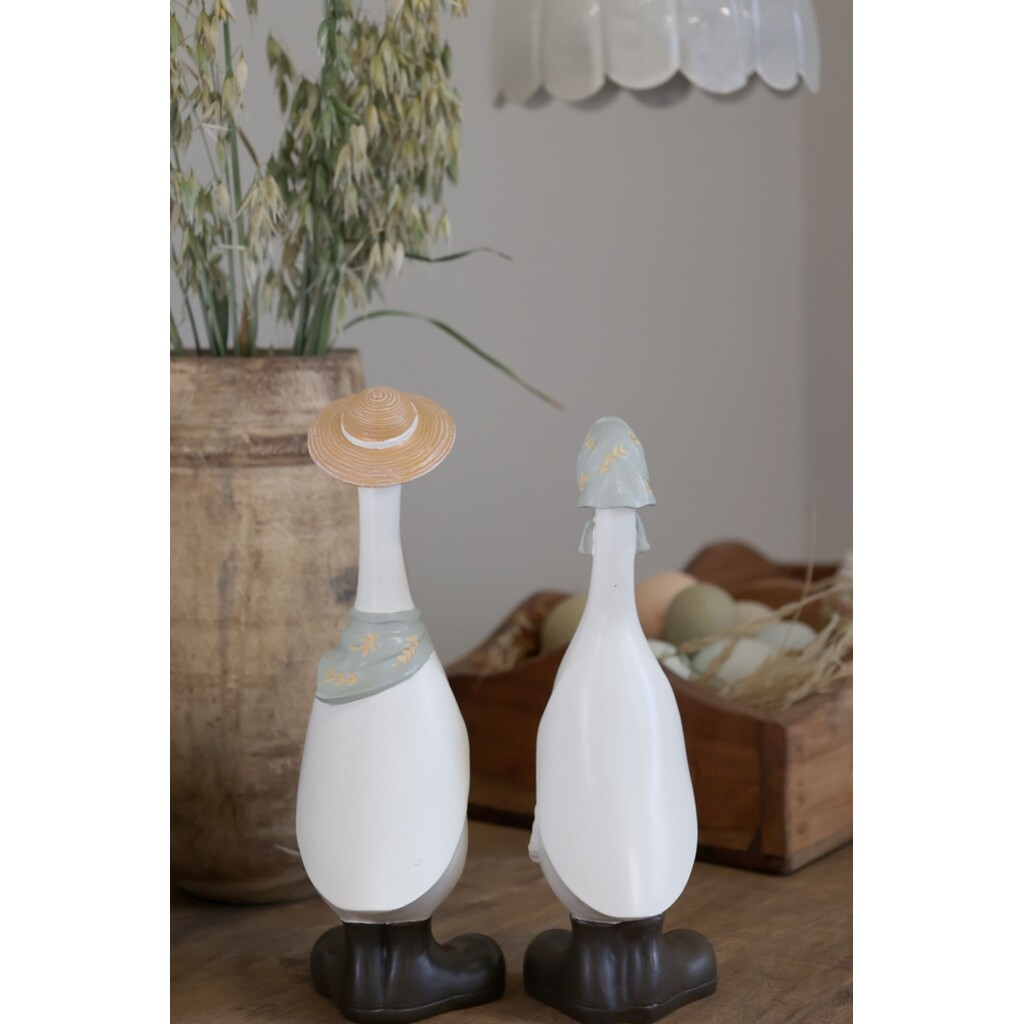 Deko Gänse Set mit Schal & Hut