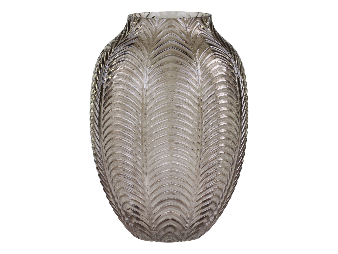 Glasvase mit Blattmuster