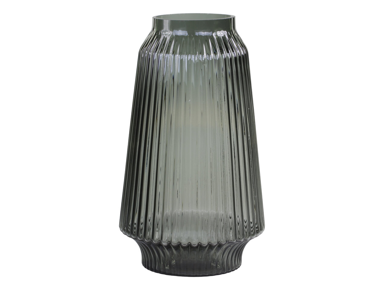 Glasvase mit Rillen