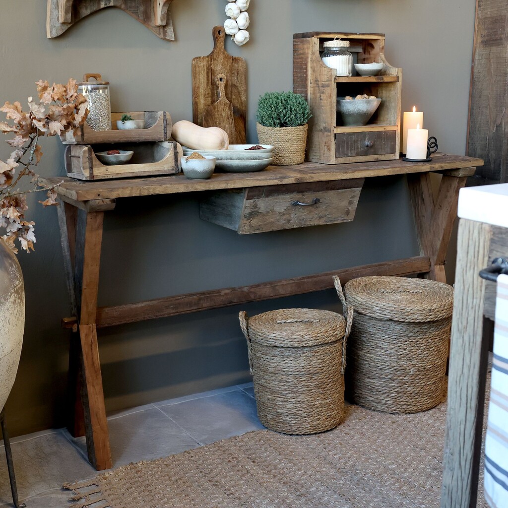 Chic Antique Grimaud Holz Tisch mit Schublade Preview Image