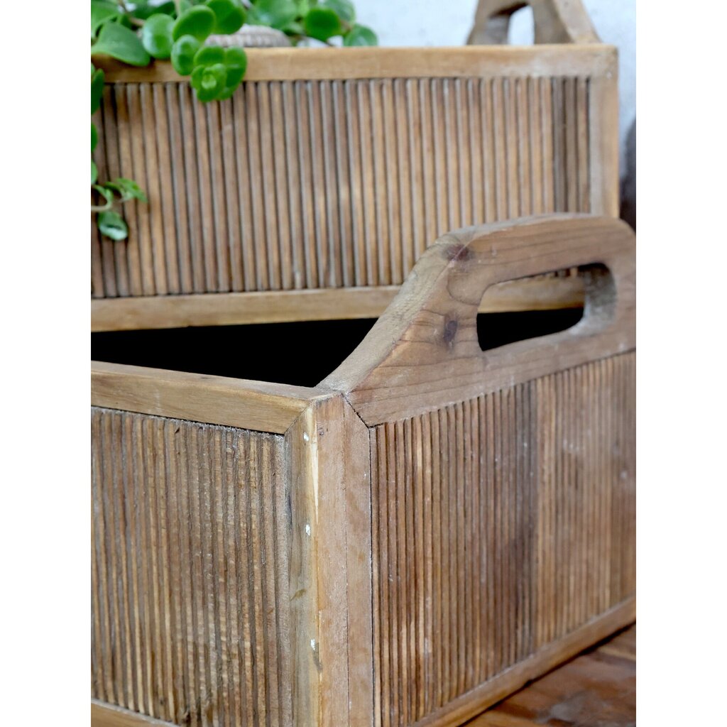 Holz Kasten mit Henkel 2er Set