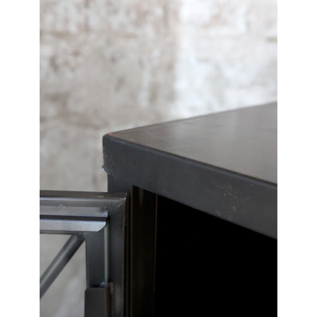 Industrial Vitrinenschrank Factory Rädern mit Glastüren