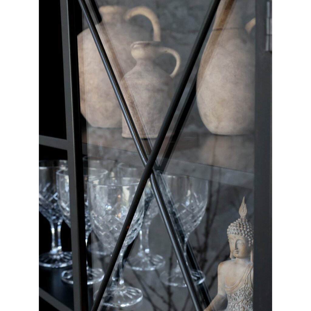 Industrial Vitrinenschrank Factory Rädern mit Glastüren