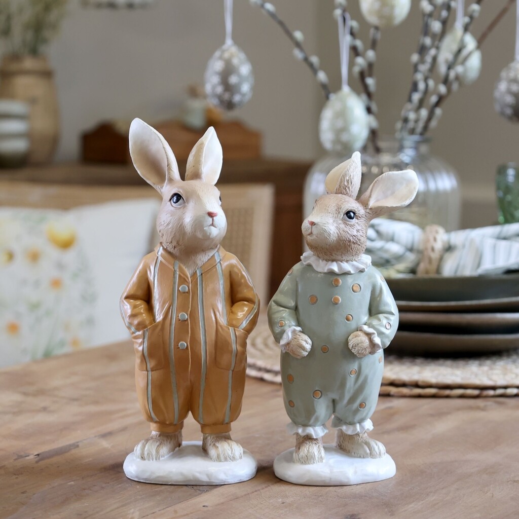 Chic Antique Deko-Set Kaninchen im Pyjama 2er online kaufen bei SKANDEKO (Ansicht 2)