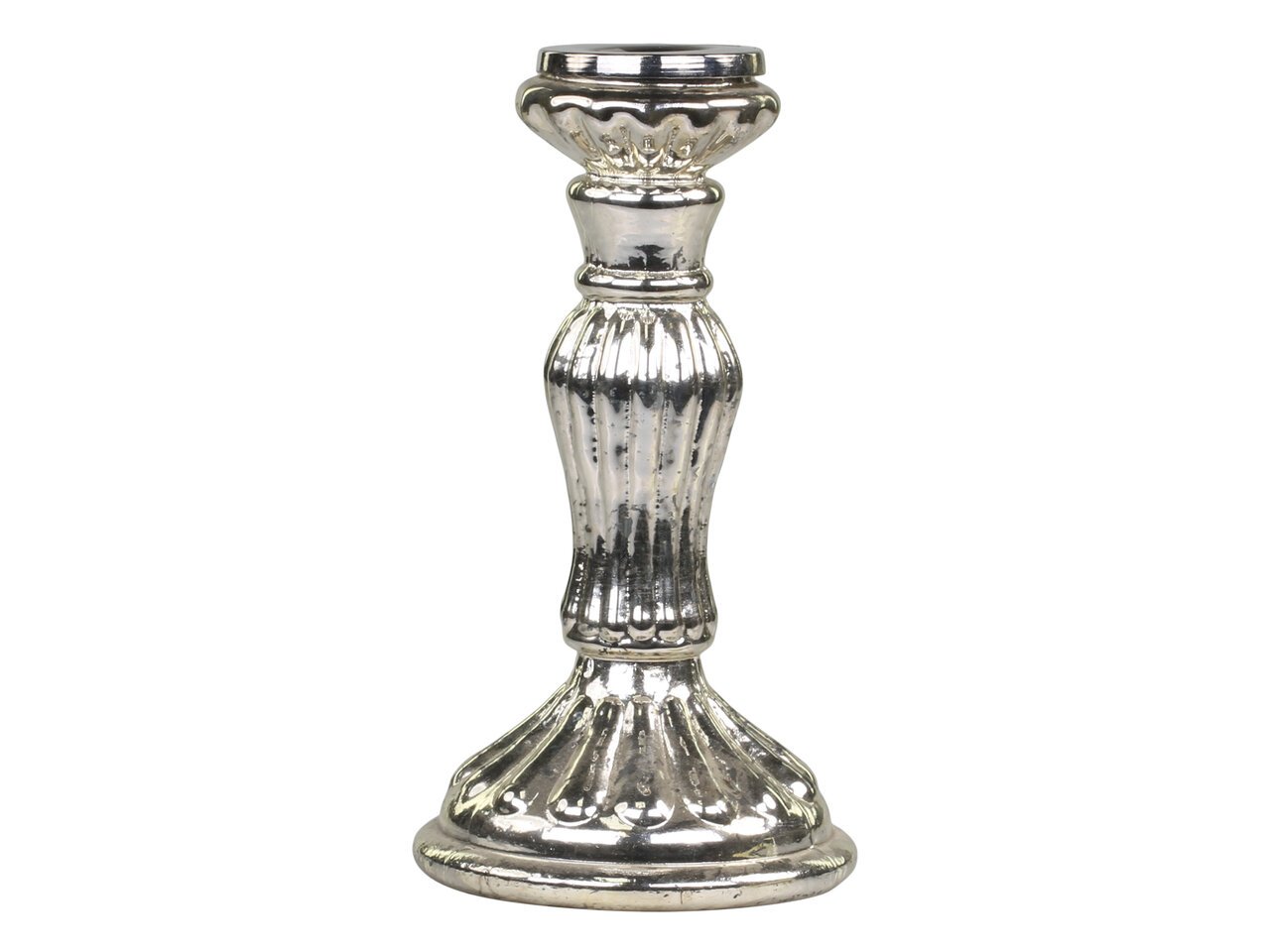 Chic Antique Kerzenhalter mit Rillen aus Glas Preview Image