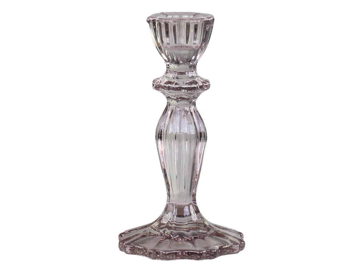 Chic Antique Kerzenständer aus Glas mit Spitzenkante