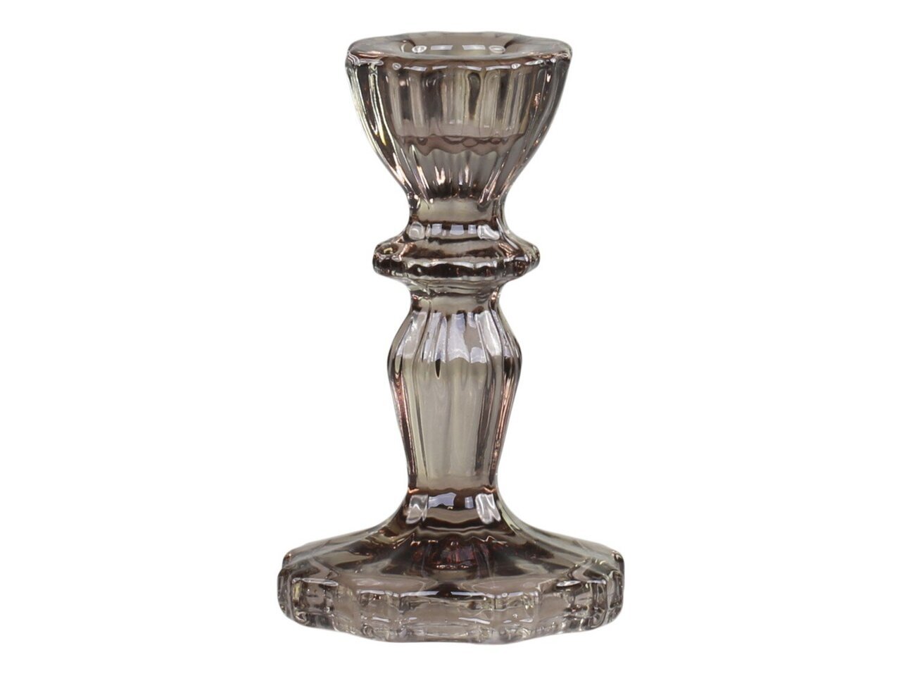 Chic Antique Kerzenständer aus Glas mit Spitzenkante