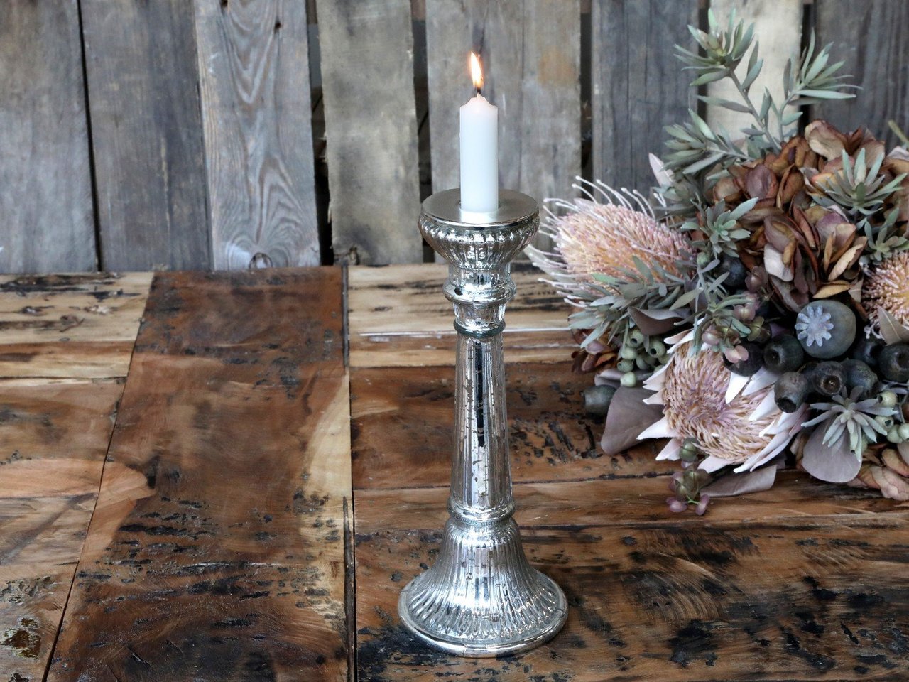Chic Antique Kerzenständer für Stabkerzen Antik Silber Preview Image