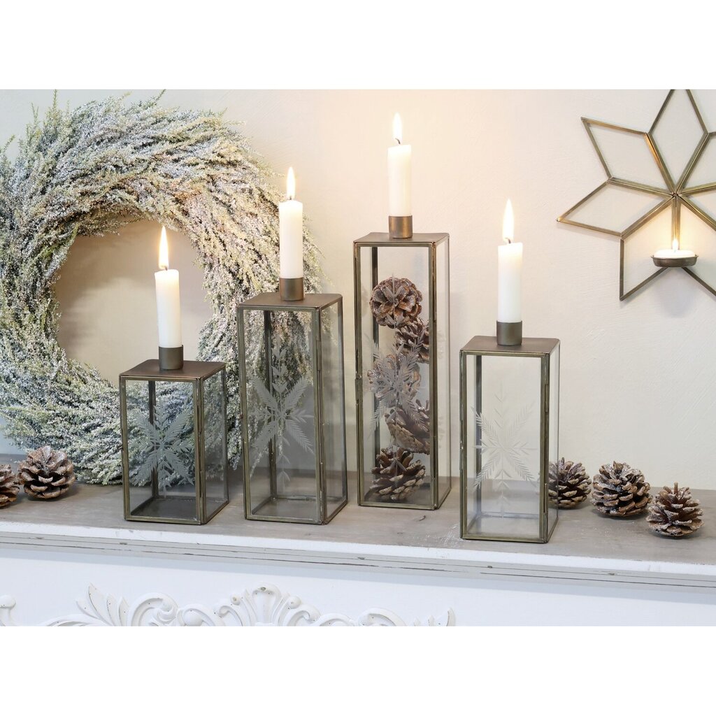 Chic Antique Kerzenständer Glas und Metall mit Schliff Preview Image