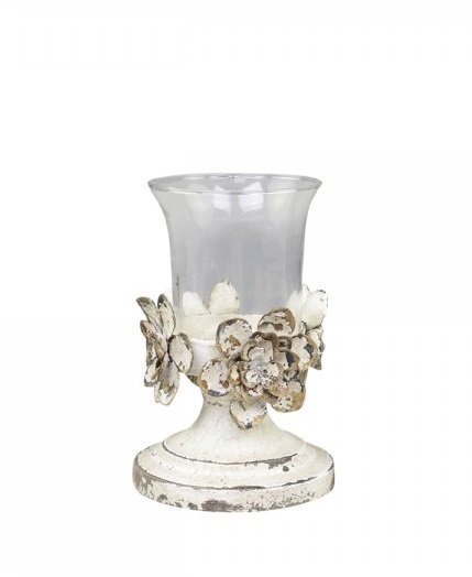 Chic Antique Kerzenständer mit Blumendekor