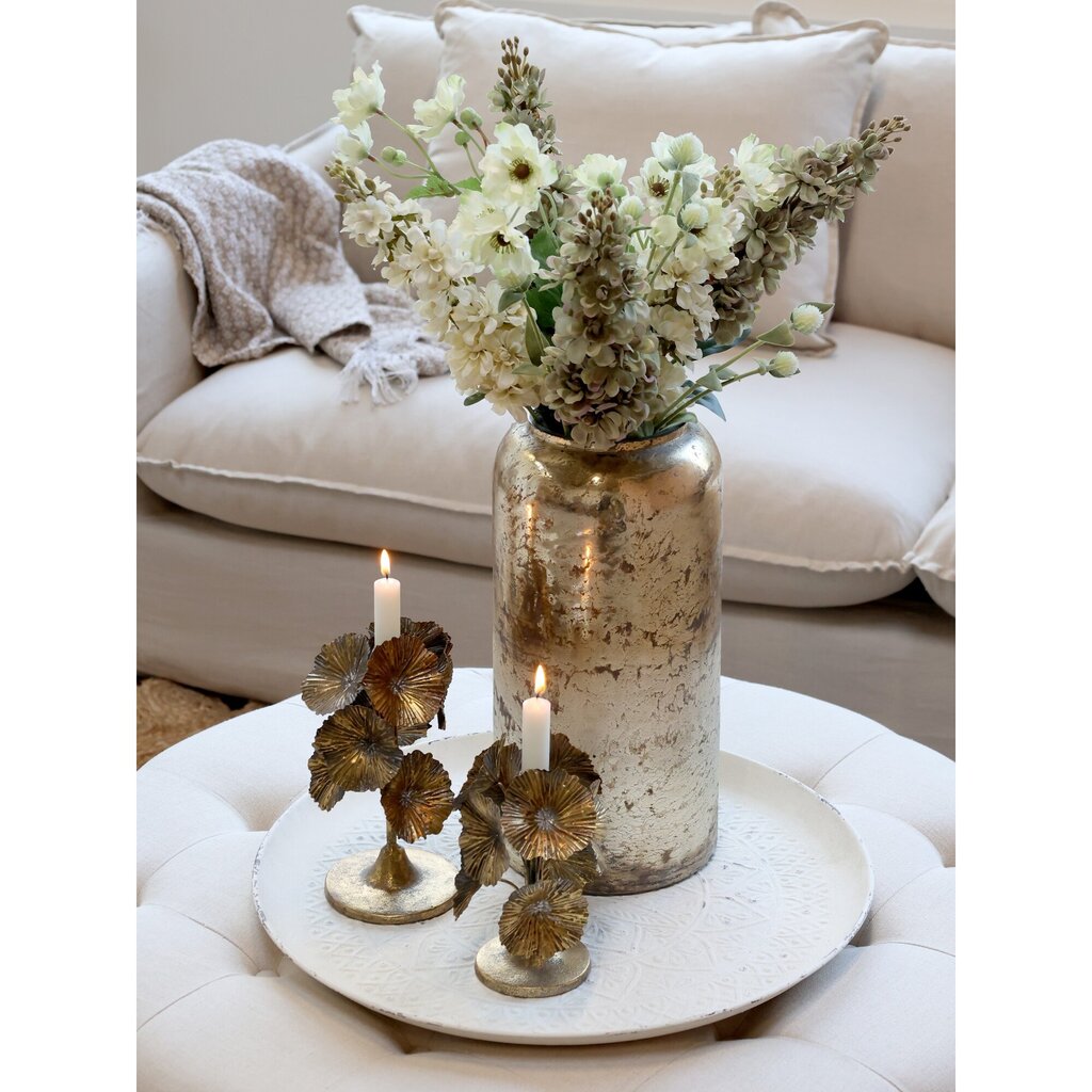 Chic Antique Kerzenständer mit Gold Blumen Preview Image
