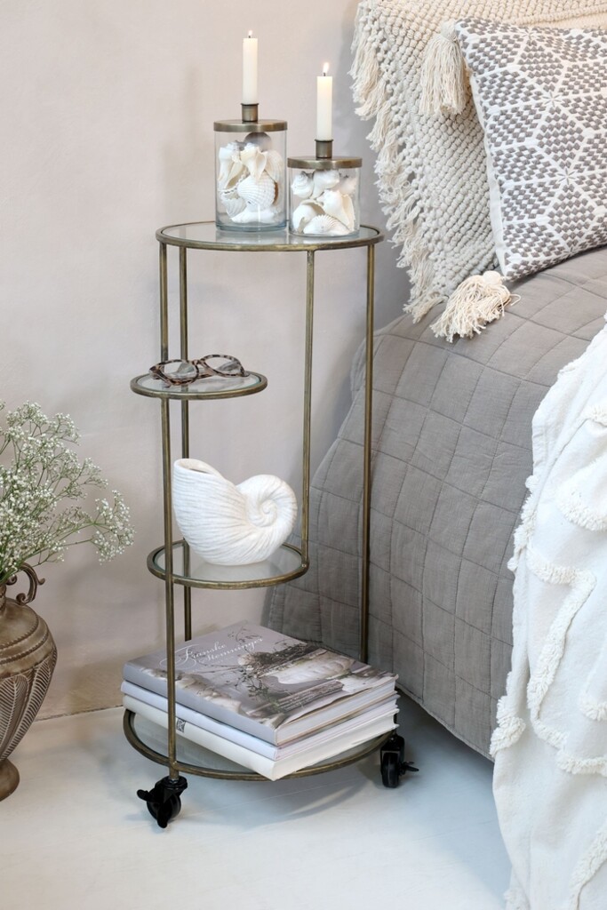 Chic Antique Kerzenständer mit Halter – Glas & Eisen Antik Messing für Stabkerzen online kaufen bei SKANDEKO (Ansicht 2)