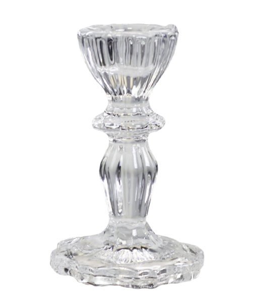 Chic Antique Kerzenständer aus Glas mit Spitzenkante