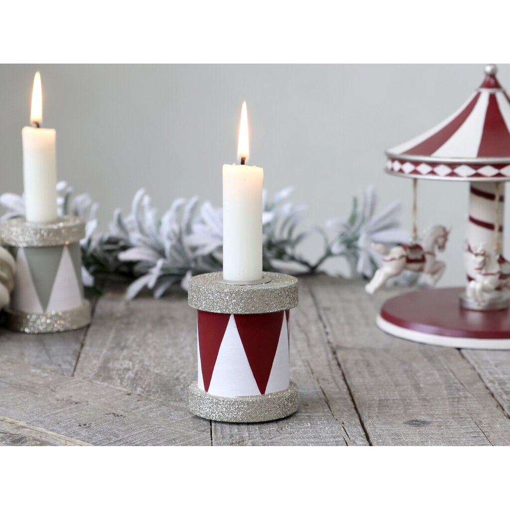 Kerzenständer Trommel mit Glitzer