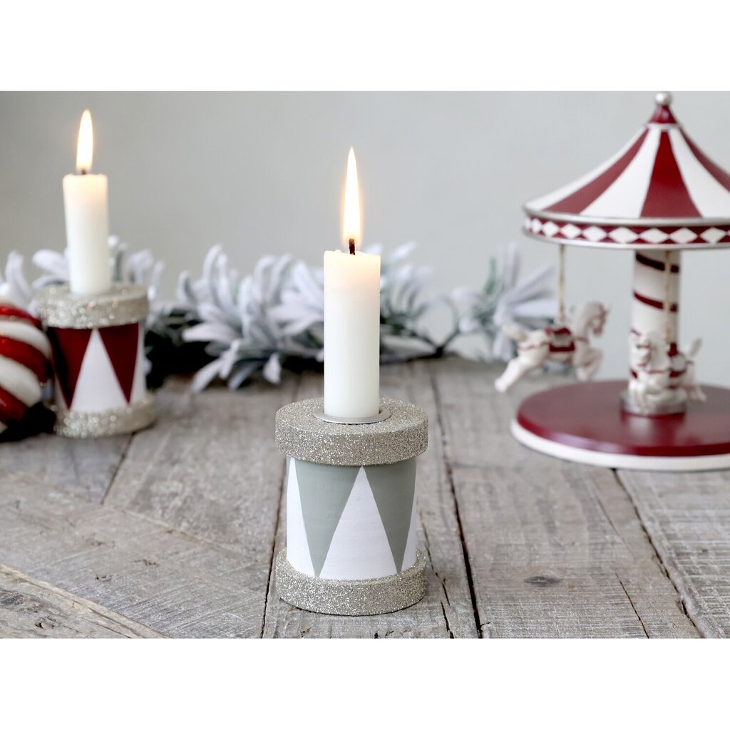 Kerzenständer Trommel mit Glitzer