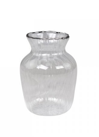 Chic Antique Kleine Glas Vase mit Rillen Preview Image
