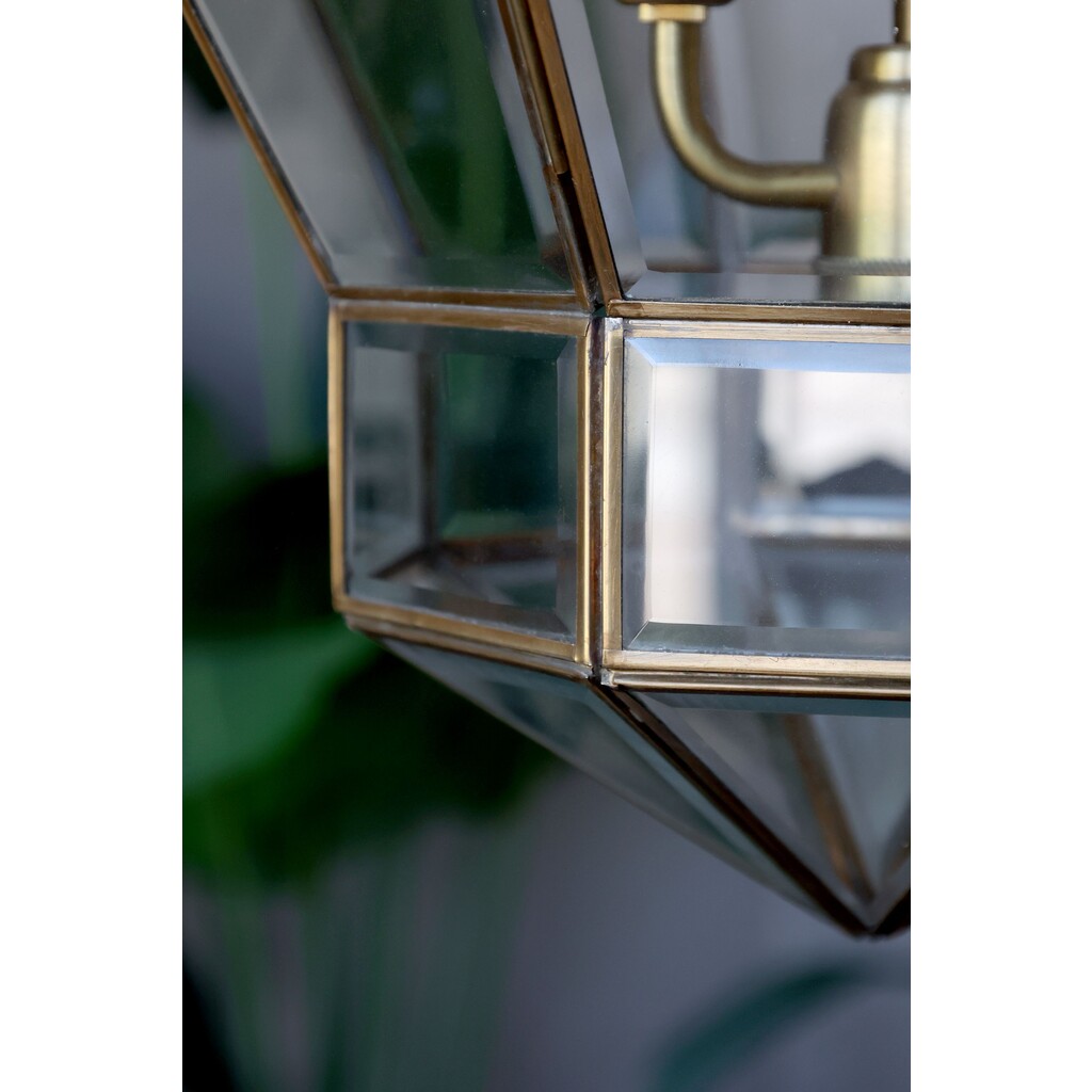 Kronleuchter Antik Messing mit Glas