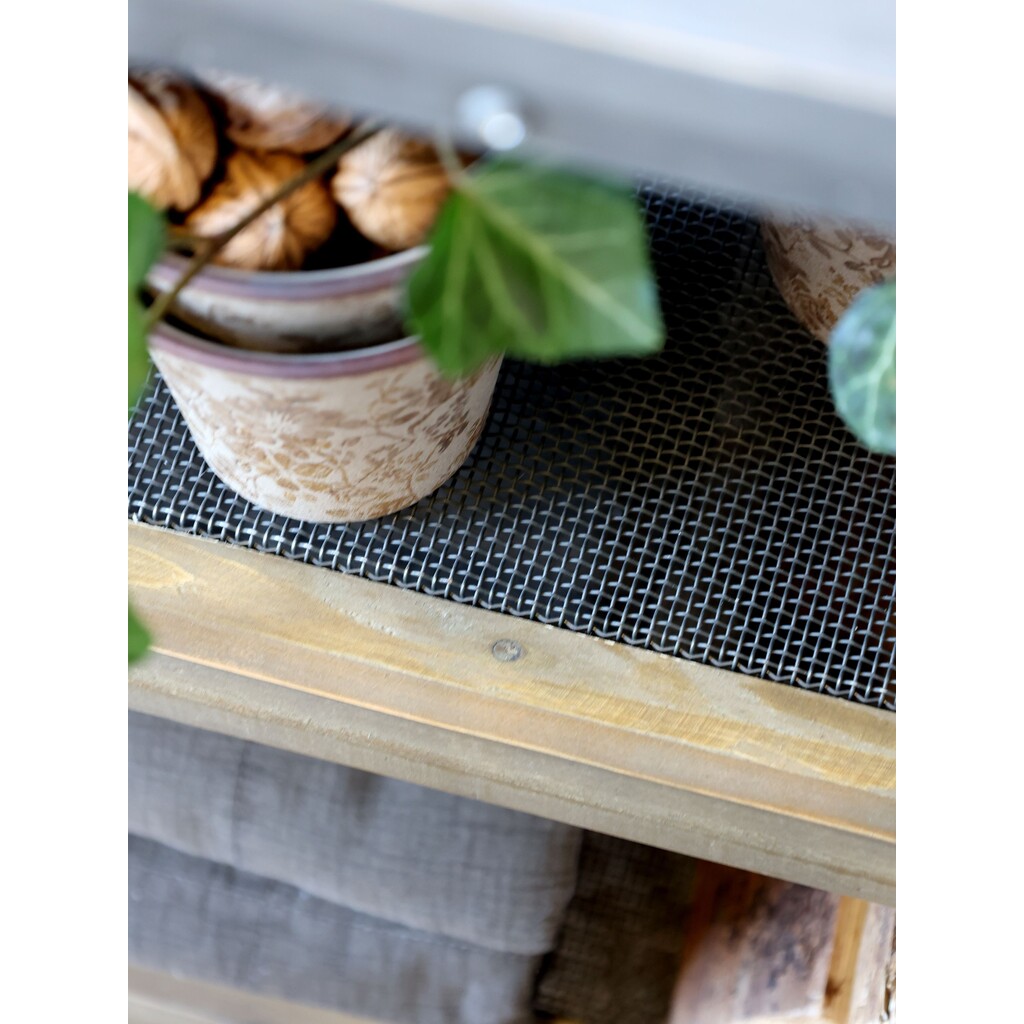 Kücheninsel auf Rädern mit Zinktop und Regalen