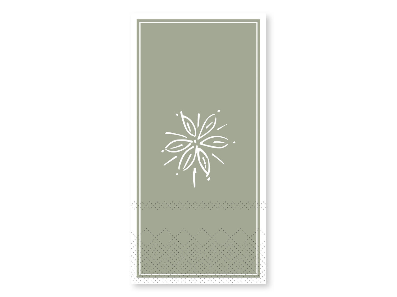 Längliche Serviette mit Blumenmotiv