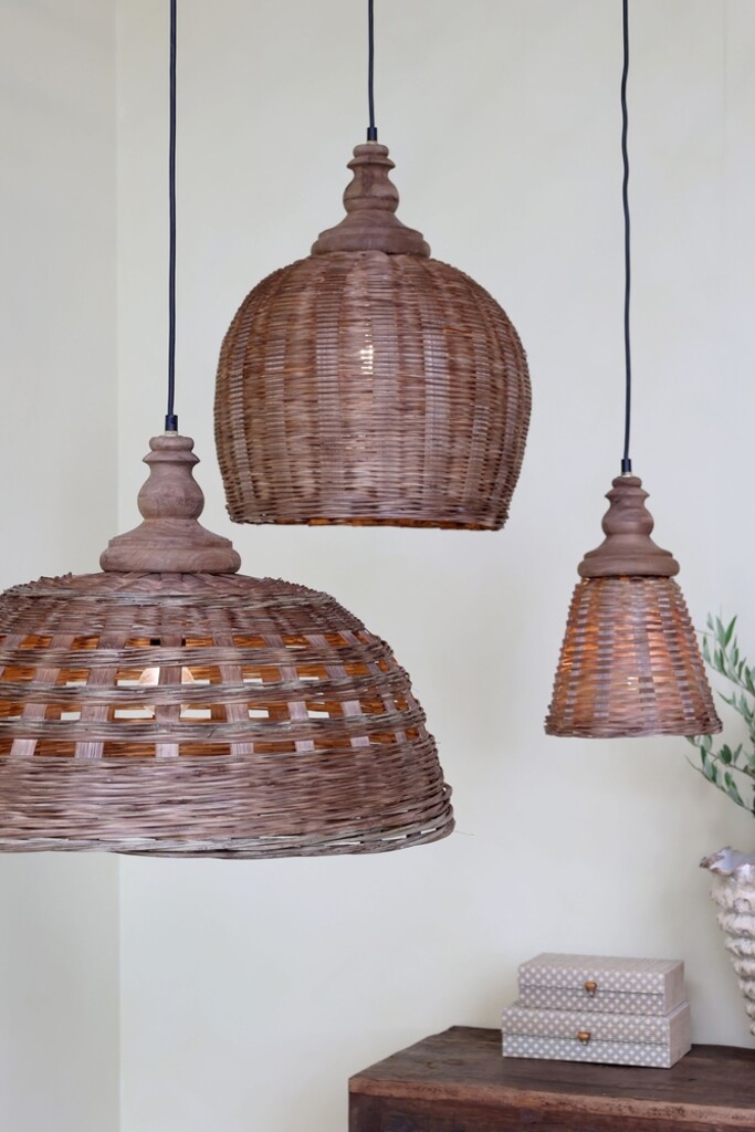 Chic Antique Rattan Hängelampe Ø 62 cm – Landhausstil online kaufen bei SKANDEKO (Ansicht 2)