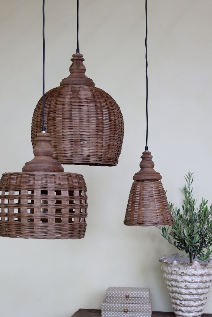 Chic Antique Pendelleuchte Rattangeflecht online kaufen bei SKANDEKO (Ansicht 2)