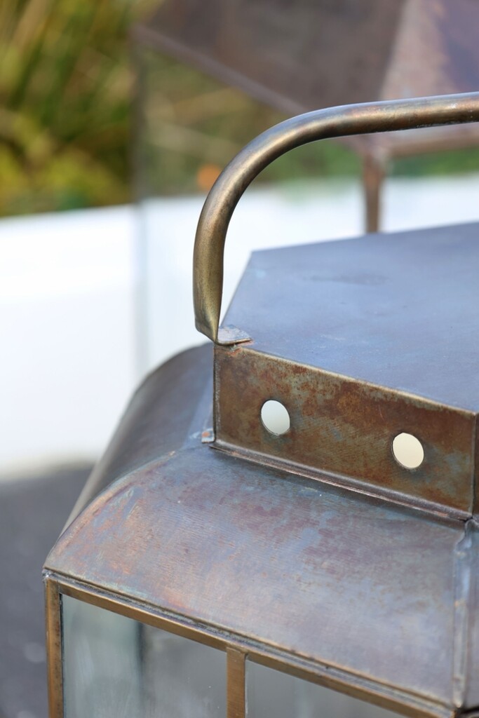 Chic Antique Laterne 6-eckig Antik Messing