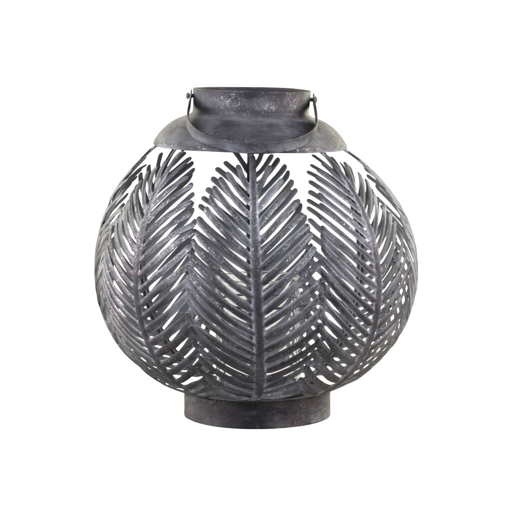 Laterne aus Eisen mit Blattdekor