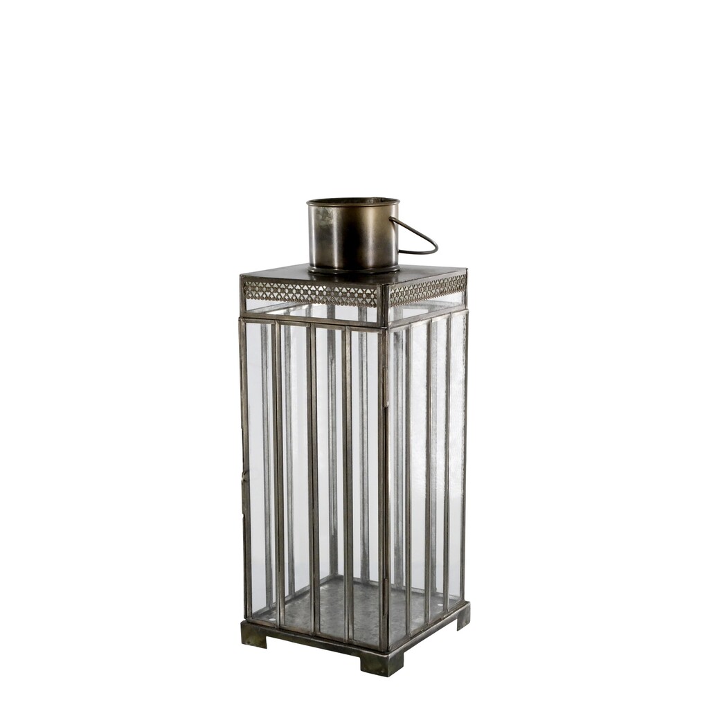 Laterne mit Muster, Antik Messing