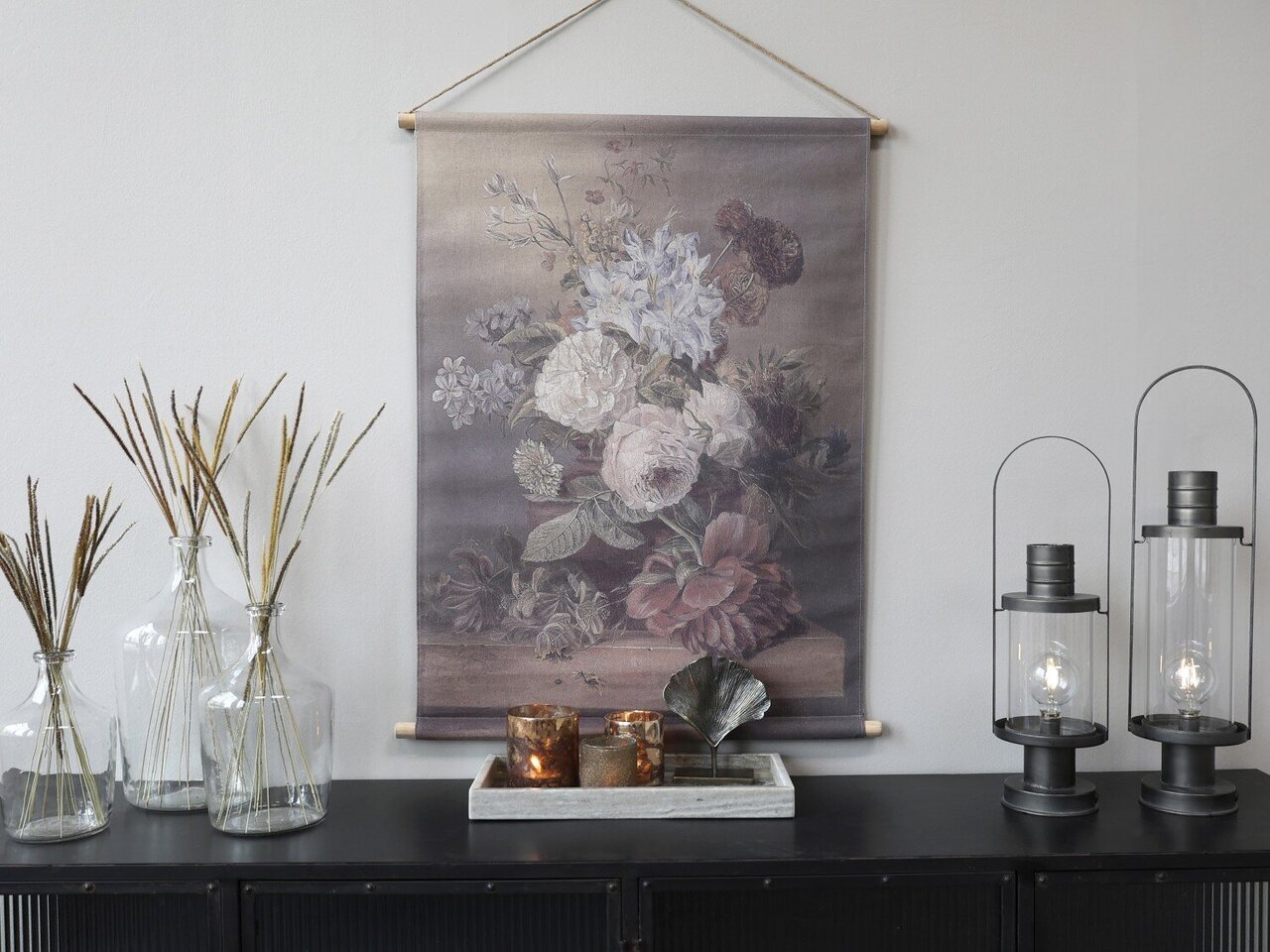 Chic Antique Leinwandbild Blumendruck zum Aufhängen Preview Image