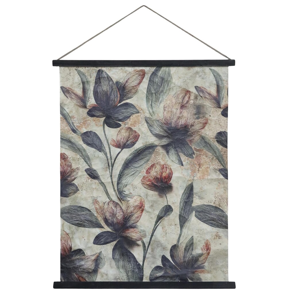 Chic Antique Leinwandbild zum Aufhängen mit Blumen Preview Image