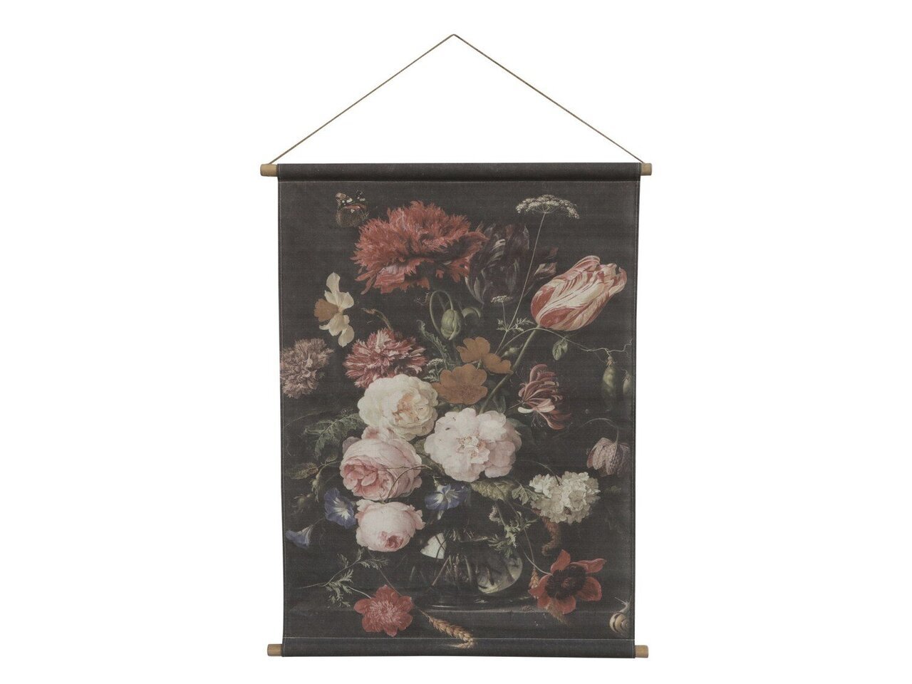 Chic Antique Leinwandbild zum Aufhängen mit Blumendruck Preview Image