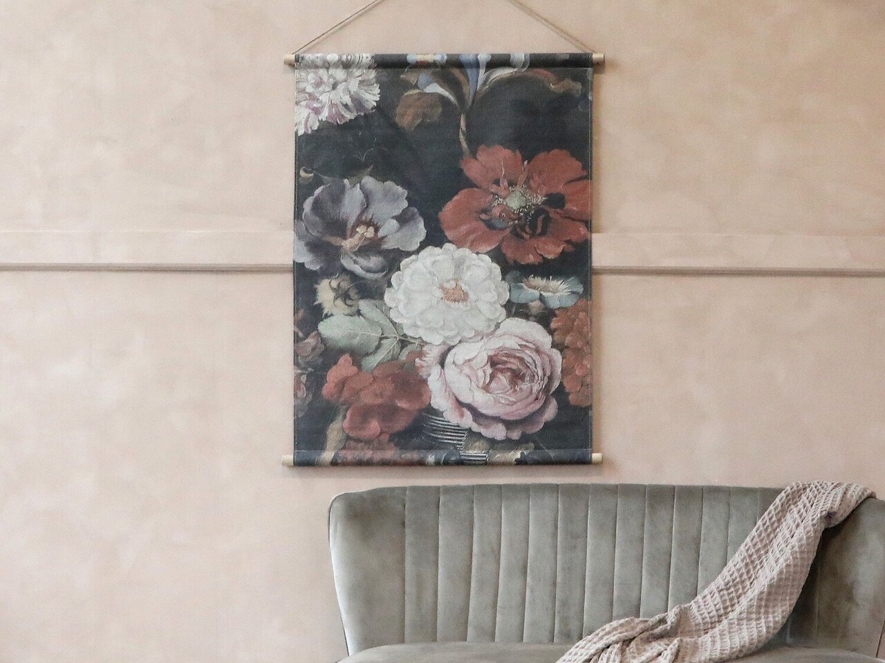 Chic Antique Leinwandbild zum Aufhängen mit Blumenprint Preview Image